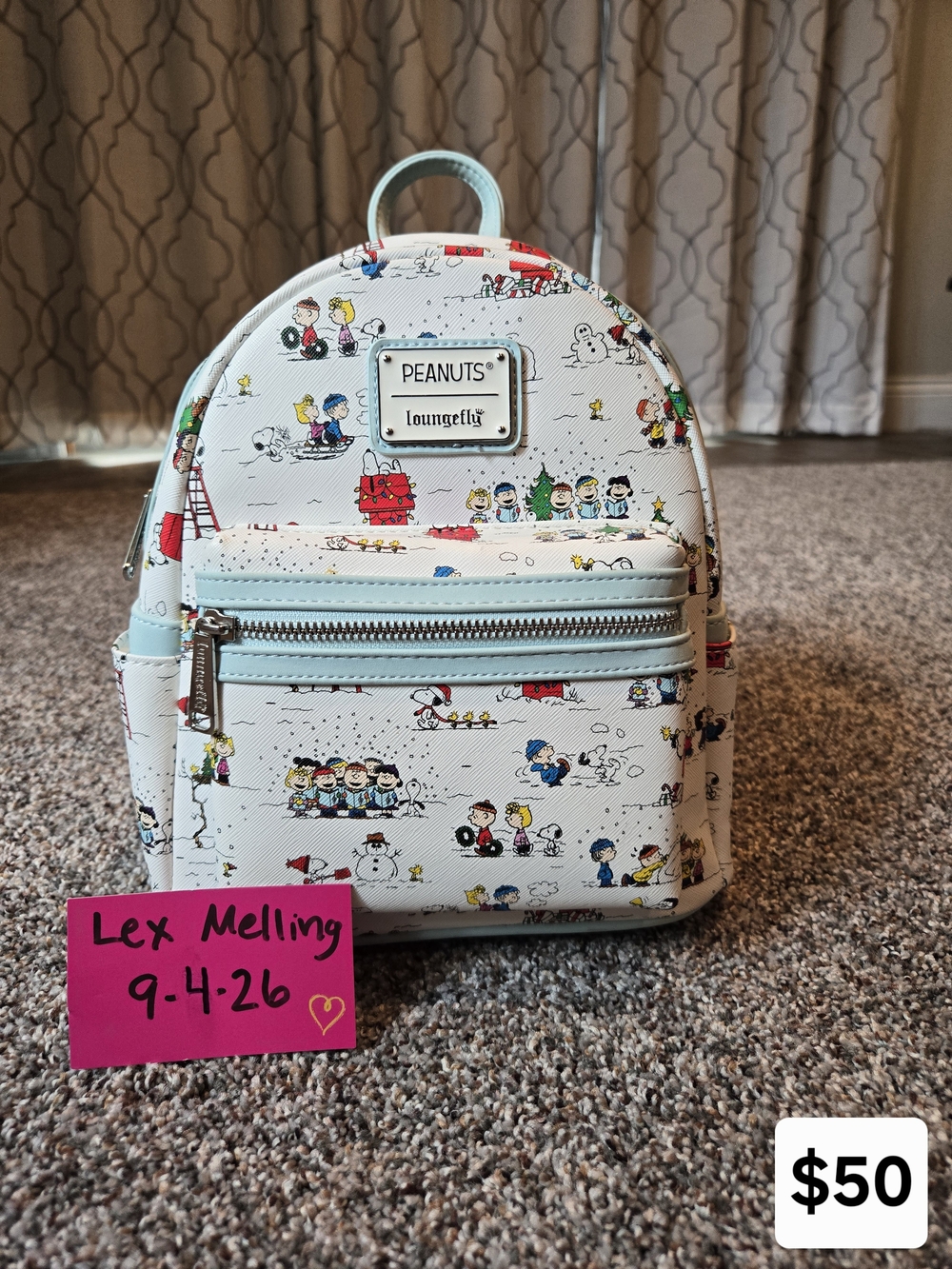 Loungefly White Peanuts Scene Mini Backpack